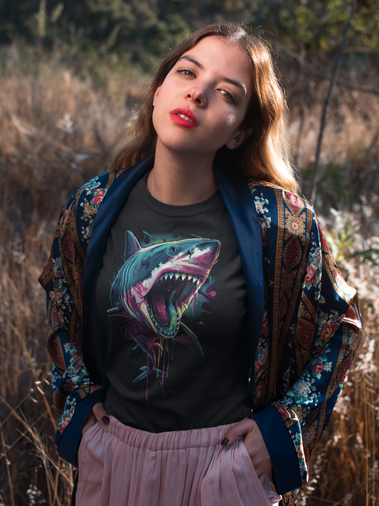 Vibrant Shark Graphic T-Shirt Printify T-Shirt Rhythm & Drip Apparel
