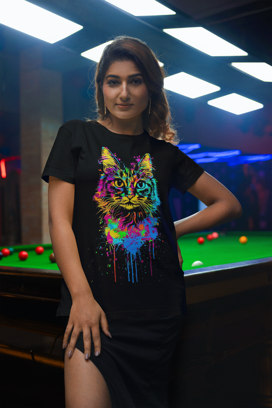 Colorful Cat Graphic T-Shirt Printify T-Shirt Rhythm & Drip Apparel