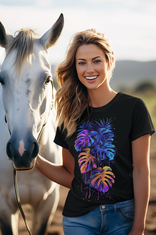 Vibrant Tropical Leaf T-Shirt Printify T-Shirt Rhythm & Drip Apparel