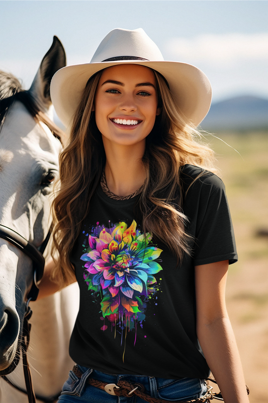 Vibrant Floral Art T-Shirt Printify T-Shirt Rhythm & Drip Apparel