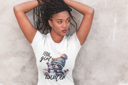 Winter- Feral Girl Winter T-Shirt Printify T-Shirt Rhythm & Drip Apparel