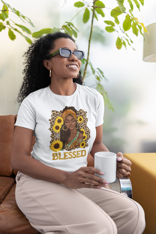 Blessed Sunflower Graphic T-Shirt Printify T-Shirt Rhythm & Drip Apparel