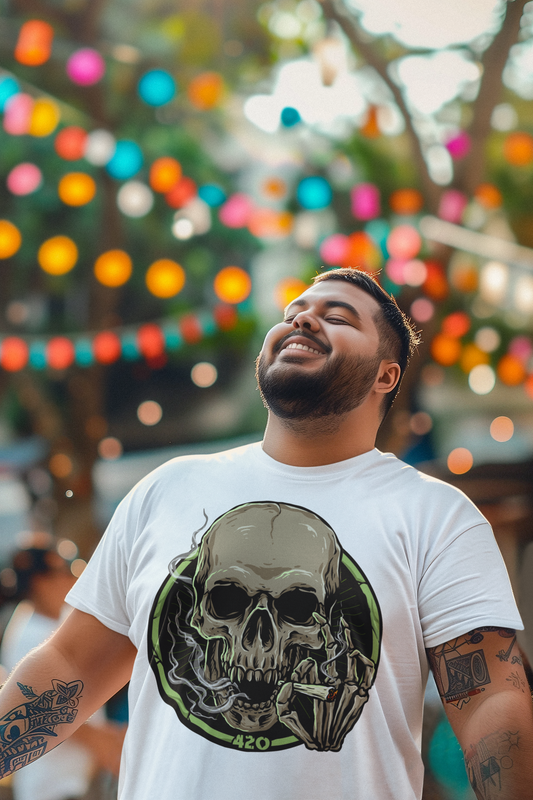 420 Skull Design T-Shirt Printify T-Shirt Rhythm & Drip Apparel