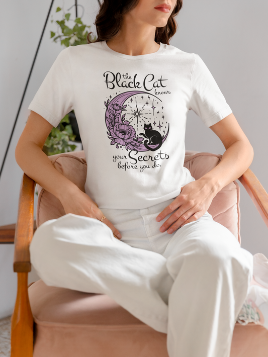 Mystical Cat Moon T-Shirt Printify T-Shirt Rhythm & Drip Apparel