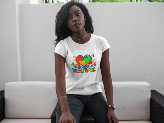 Autism Puzzle Heart T-Shirt Printify T-Shirt Rhythm & Drip Apparel