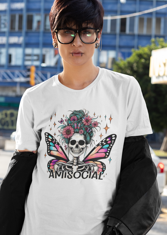 Antisocial Skeleton Tee Printify T-Shirt Rhythm & Drip Apparel