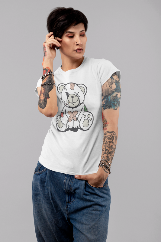 Bandaged Teddy Bear T-Shirt Printify T-Shirt Rhythm & Drip Apparel