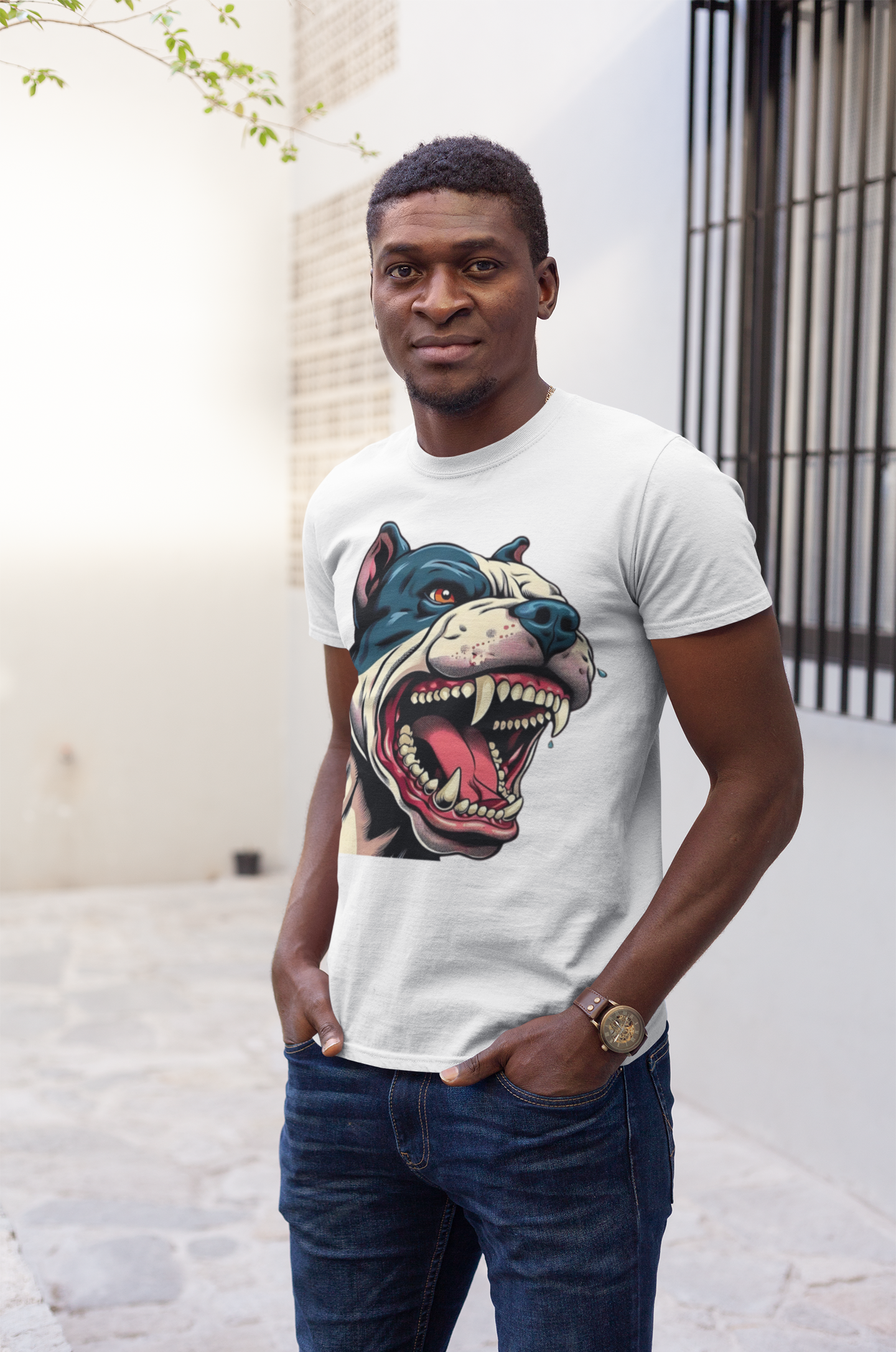 Fierce Pitbull Graphic Tee Printify T-Shirt Rhythm & Drip Apparel