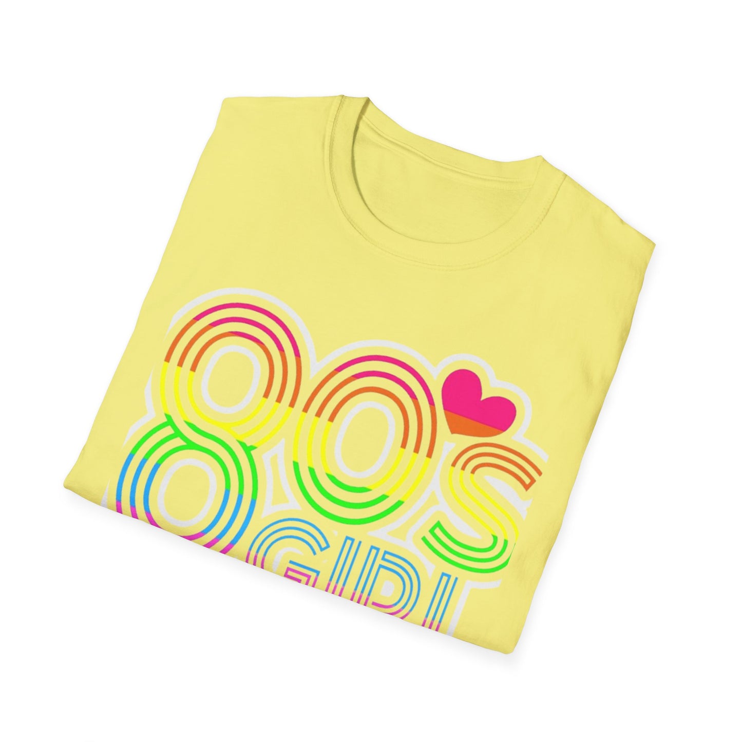 80s Retro 80's Girl Rainbow T-Shirt Printify T-Shirt Rhythm & Drip Apparel