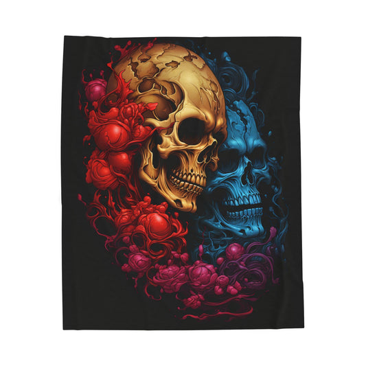 Skull- Gothic Skull Plush Blanket | Cozy Decor for Halloween, Gothic Home, Gifts, Wall Art, Throws 50" × 60" Rhythm & Drip All Over Prints Rhythm & Drip Apparel