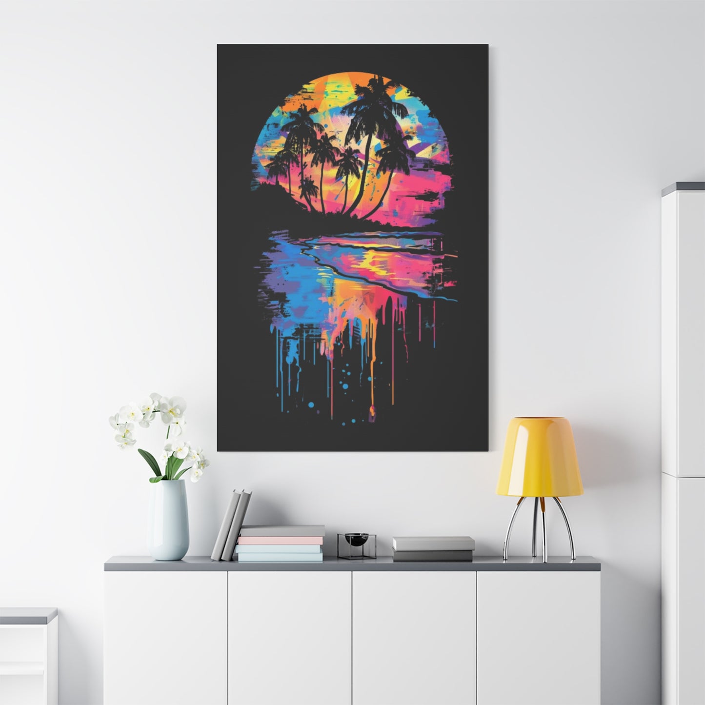 Beach- Vibrant Beach Sunset Canvas Art Print, Tropical Wall Decor, Home Aesthetic, Summer Vibes, Gift for Beach Lovers Printify Canvas Rhythm & Drip Apparel