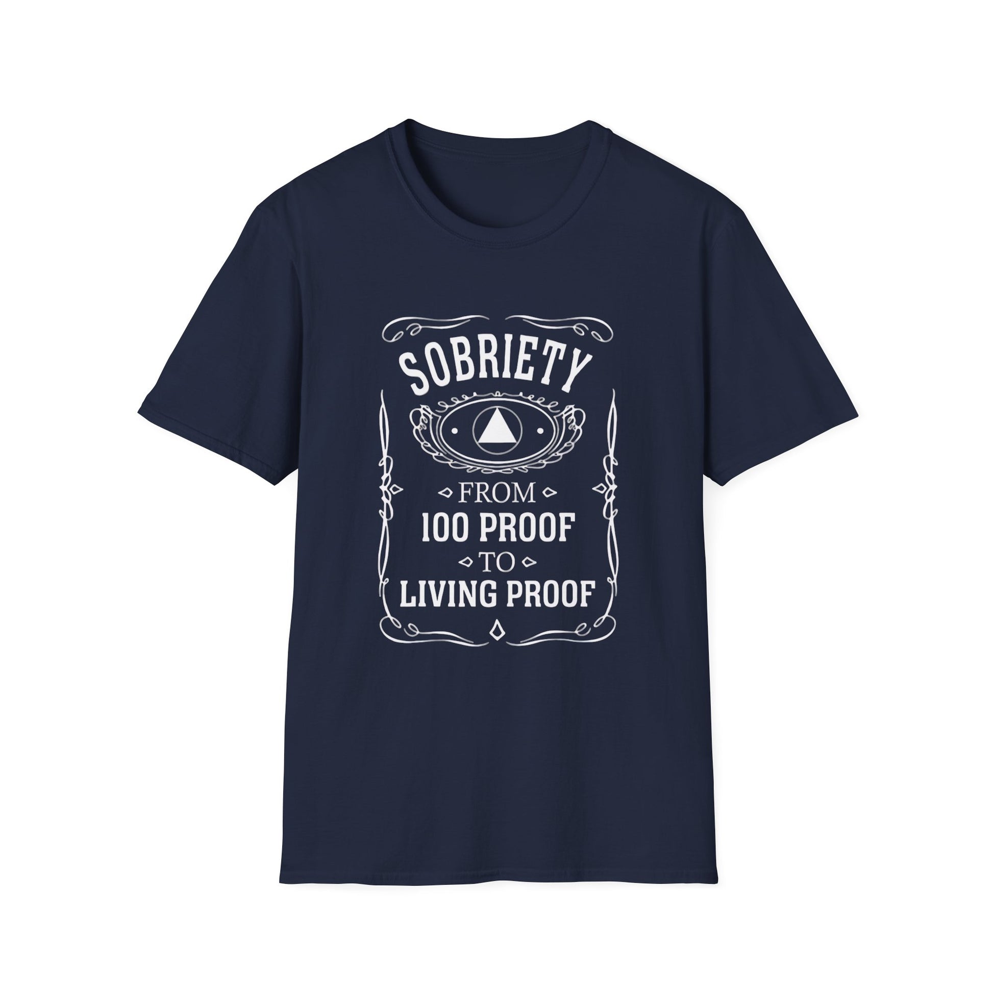 Addiction- Sobriety T-Shirt - Unisex Tee, Recovery Gift, Alcohol Awareness Apparel, Motivational Shirt, Sober Living Wear, Gift for Friends Navy Printify T-Shirt Rhythm & Drip Apparel
