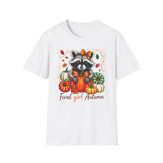 Fall- Feral Girl Autumn T-Shirt White Printify T-Shirt Rhythm & Drip Apparel