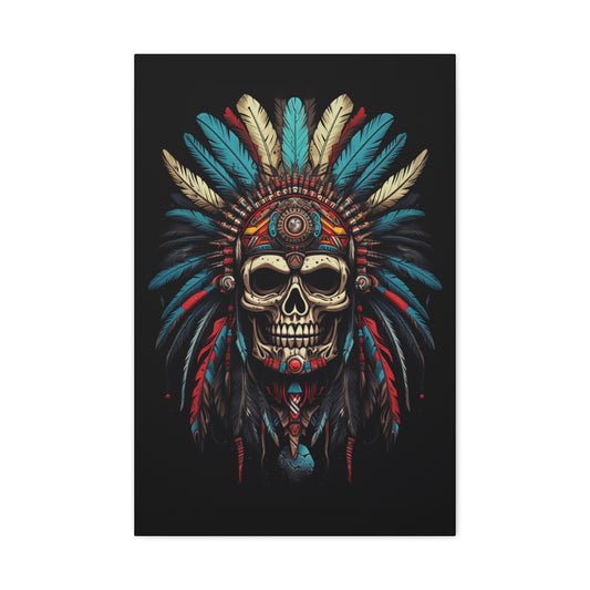 Skull- Bohemian Skull Canvas Art Print, Stretched Wall Decor, Unique Skull Artwork, Home Office Decoration, Ideal Gift for Art Lovers 20″ x 30″ (Vertical) 1.25" Rhythm & Drip Canvas Rhythm & Drip Apparel