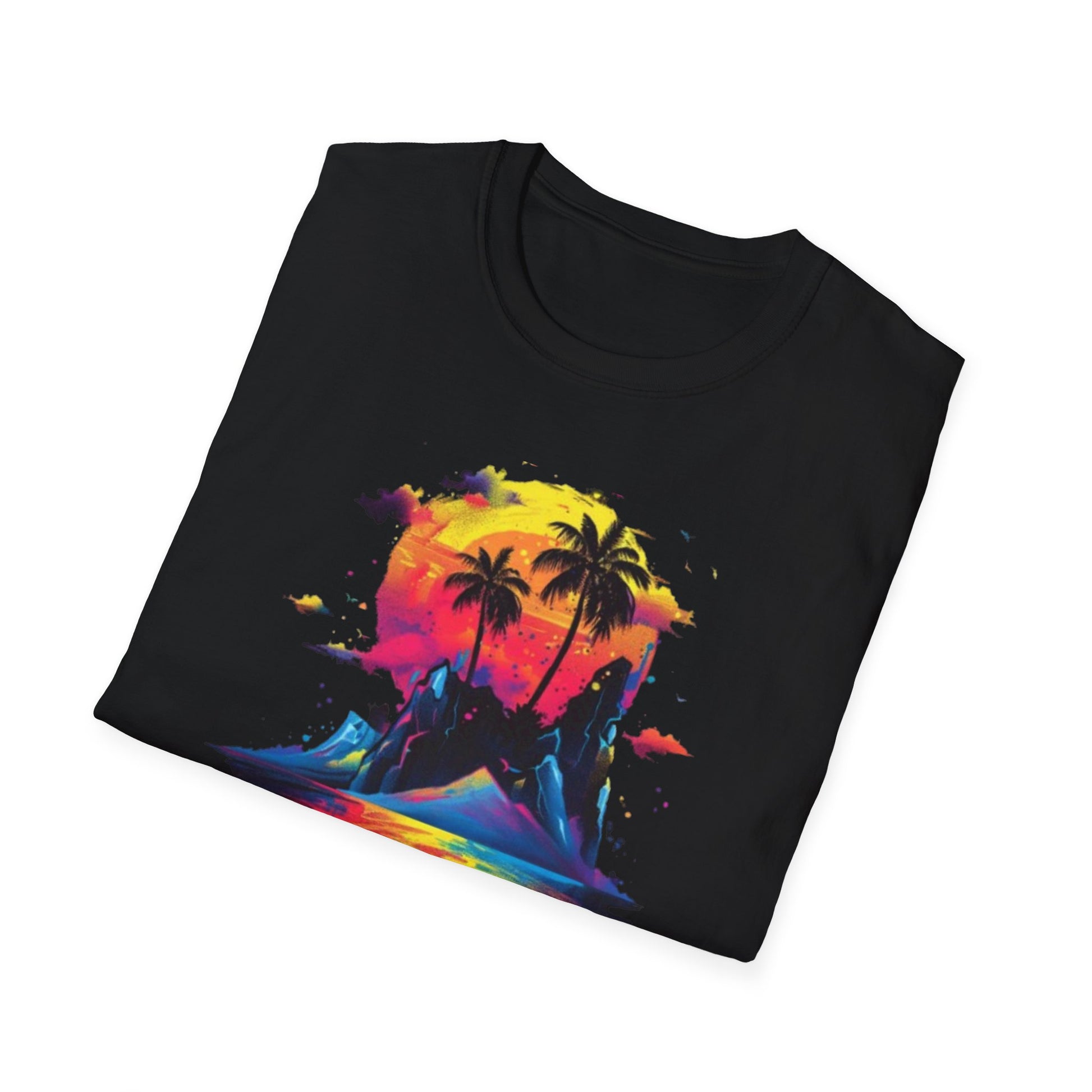 Vibrant Tropical Sunset T-Shirt Printify T-Shirt Rhythm & Drip Apparel