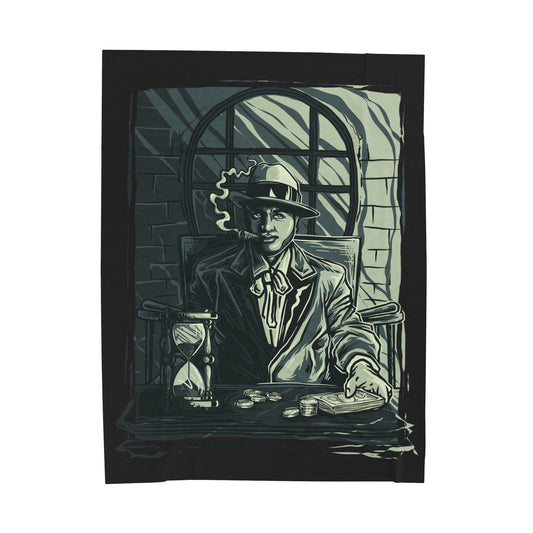 Urban- Vintage Film Noir Velveteen Plush Blanket, Cozy Movie Night Blanket, Retro Decor Throw, Gift for Film Lovers, Unique Home Accent 60" × 80" Printify All Over Prints Rhythm & Drip Apparel