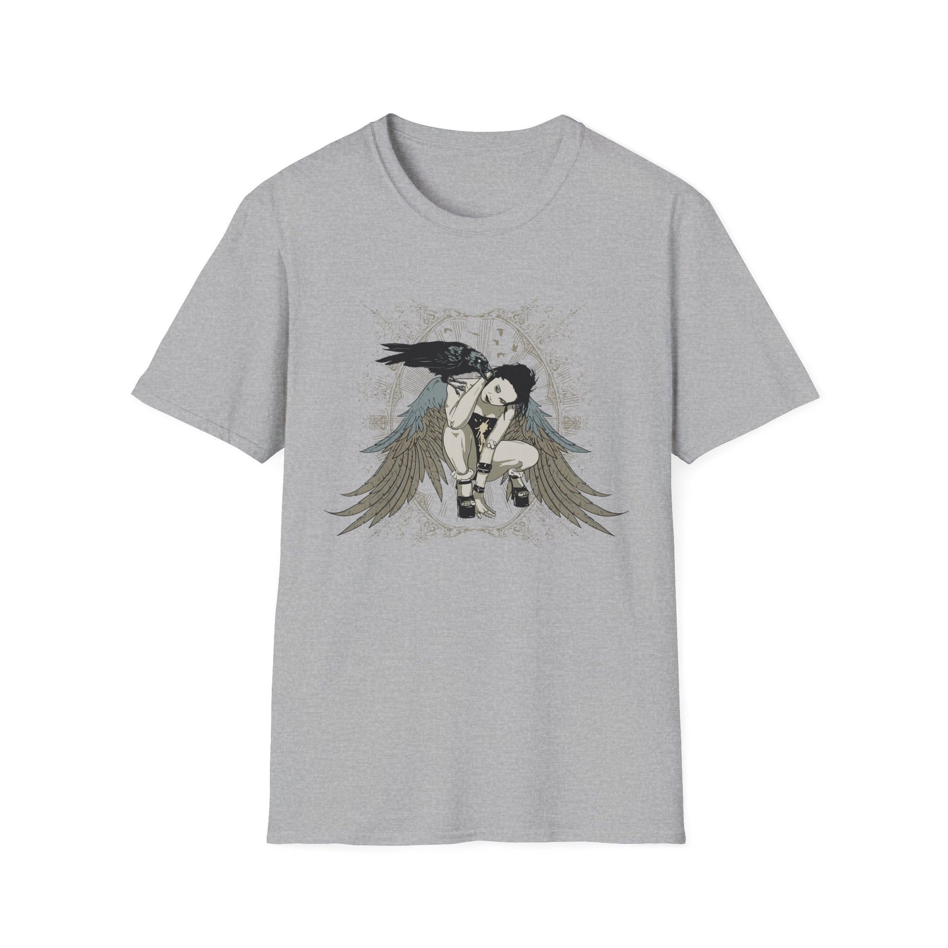 Artistic Raven Design Sport Grey Printify T-Shirt Rhythm & Drip Apparel