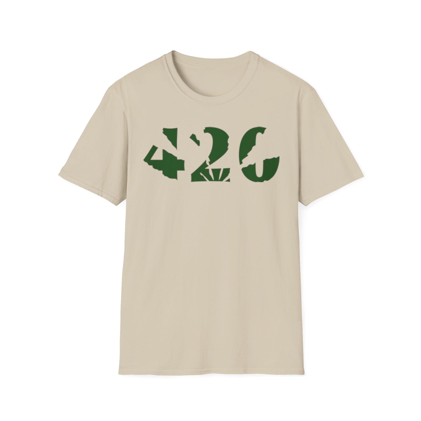 420 Green Leaf T-Shirt Sand Printify T-Shirt Rhythm & Drip Apparel
