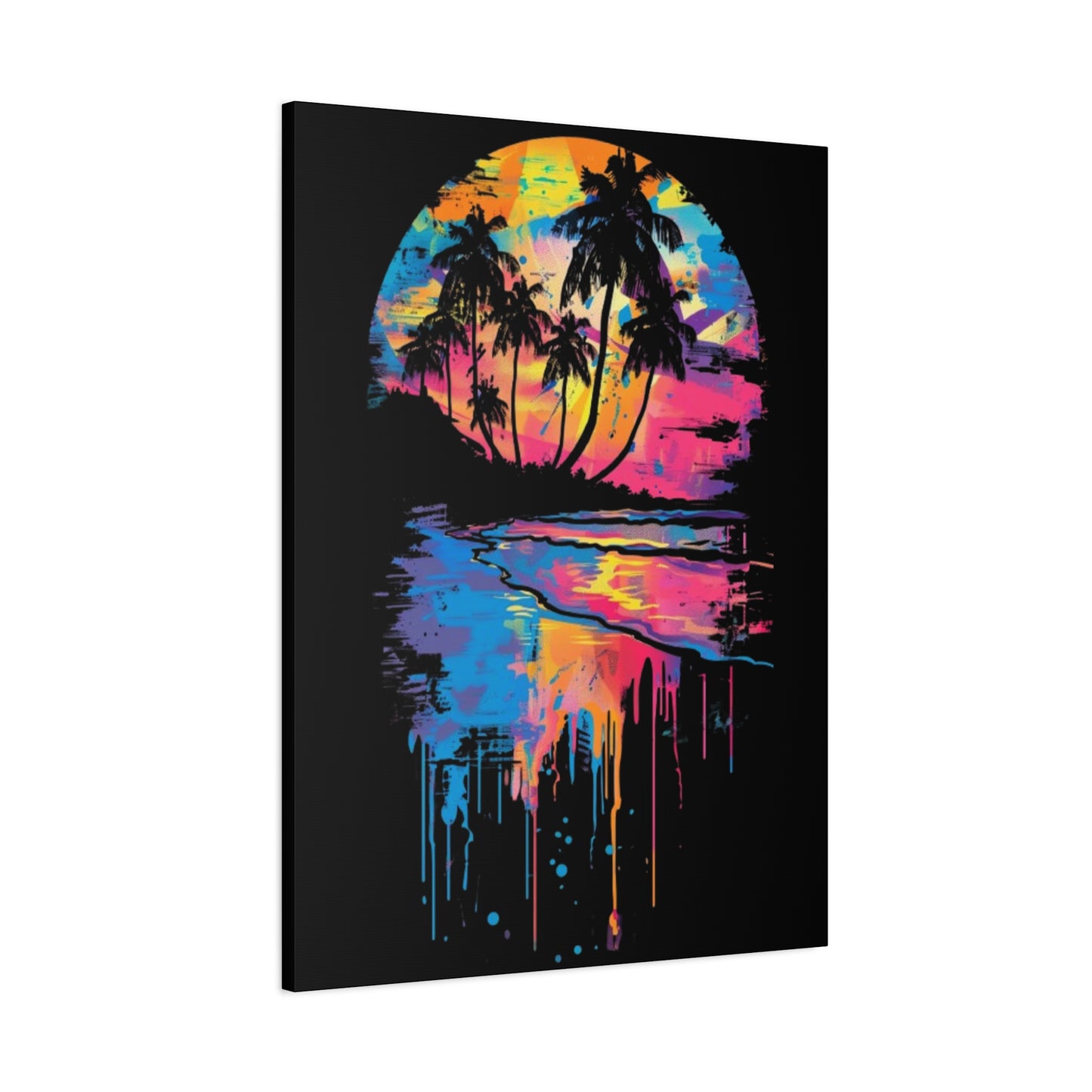 Beach- Vibrant Beach Sunset Canvas Art Print, Tropical Wall Decor, Home Aesthetic, Summer Vibes, Gift for Beach Lovers Printify Canvas Rhythm & Drip Apparel