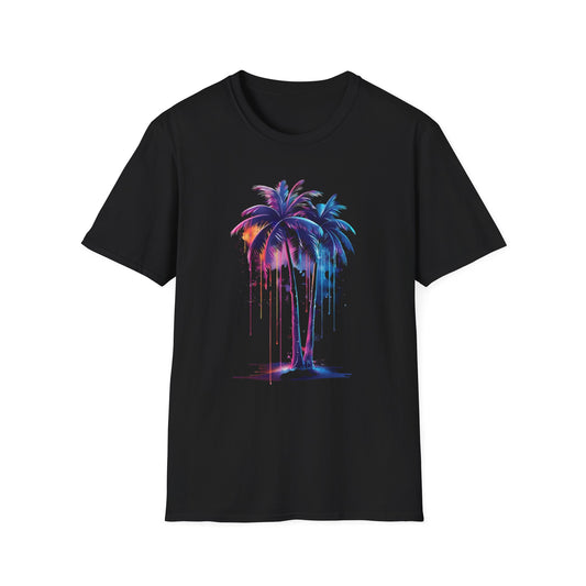 Vibrant Palm Tree Graphic Tee Black Printify T-Shirt Rhythm & Drip Apparel