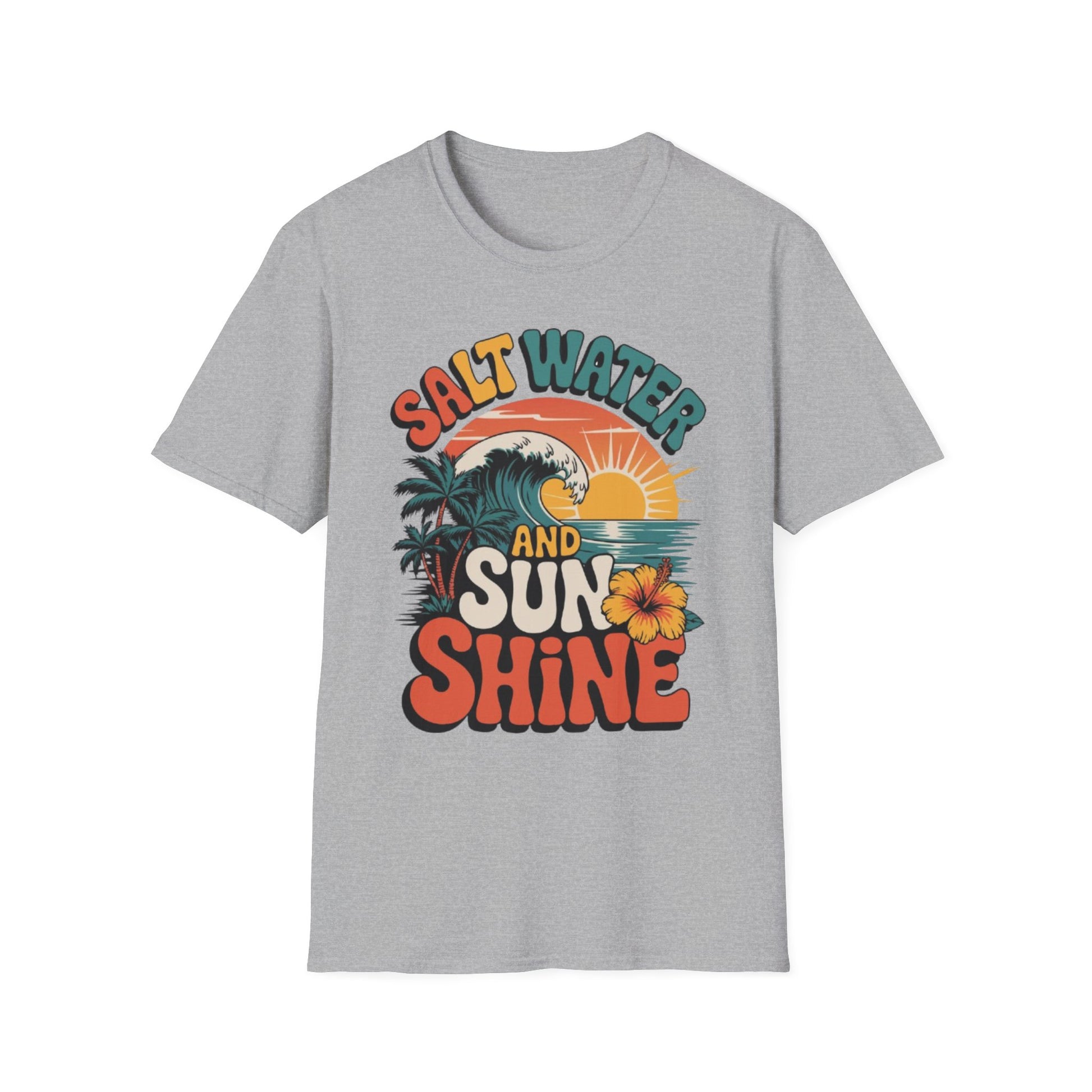 Summer- Salt Water & Sunshine Tee Sport Grey Printify T-Shirt Rhythm & Drip Apparel