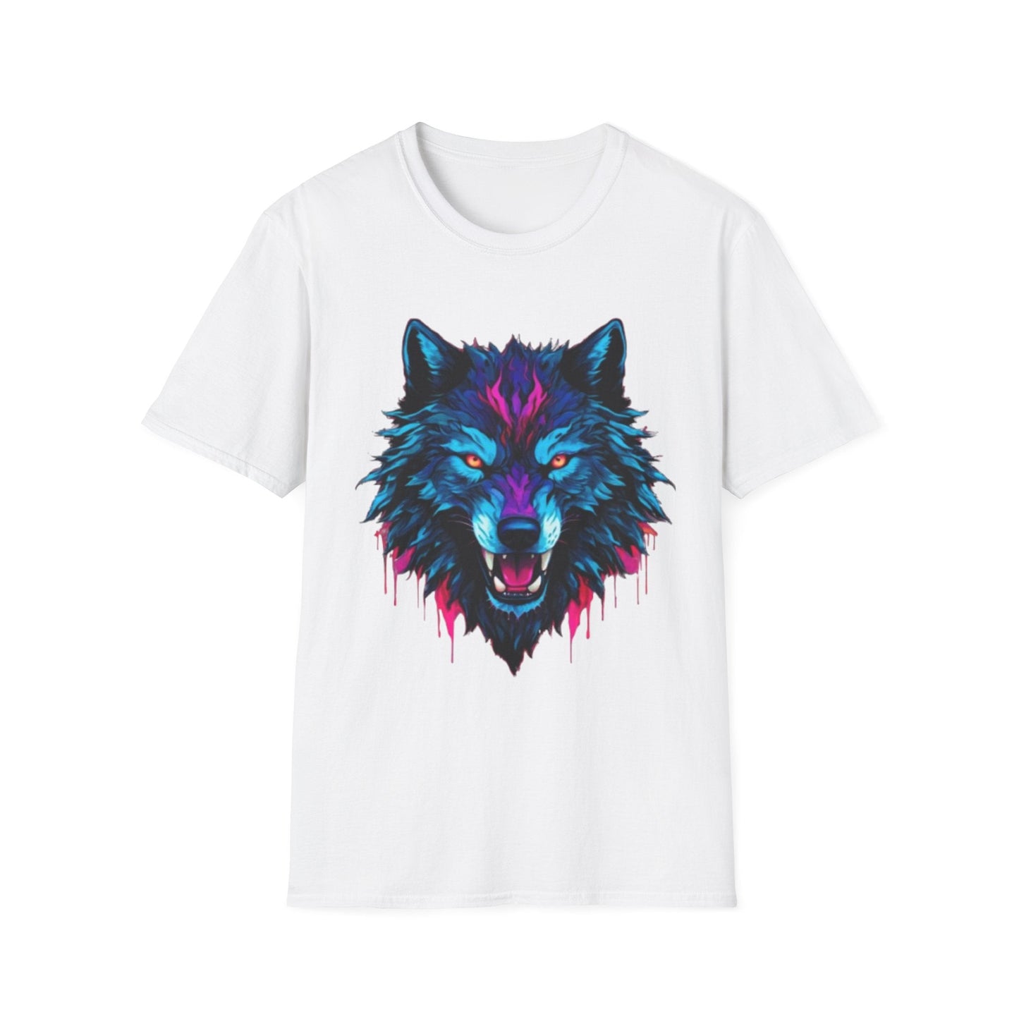 Vibrant Wolf Graphic T-Shirt White Printify T-Shirt Rhythm & Drip Apparel