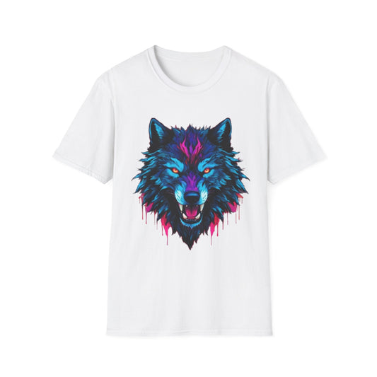 Vibrant Wolf Graphic T-Shirt White Printify T-Shirt Rhythm & Drip Apparel
