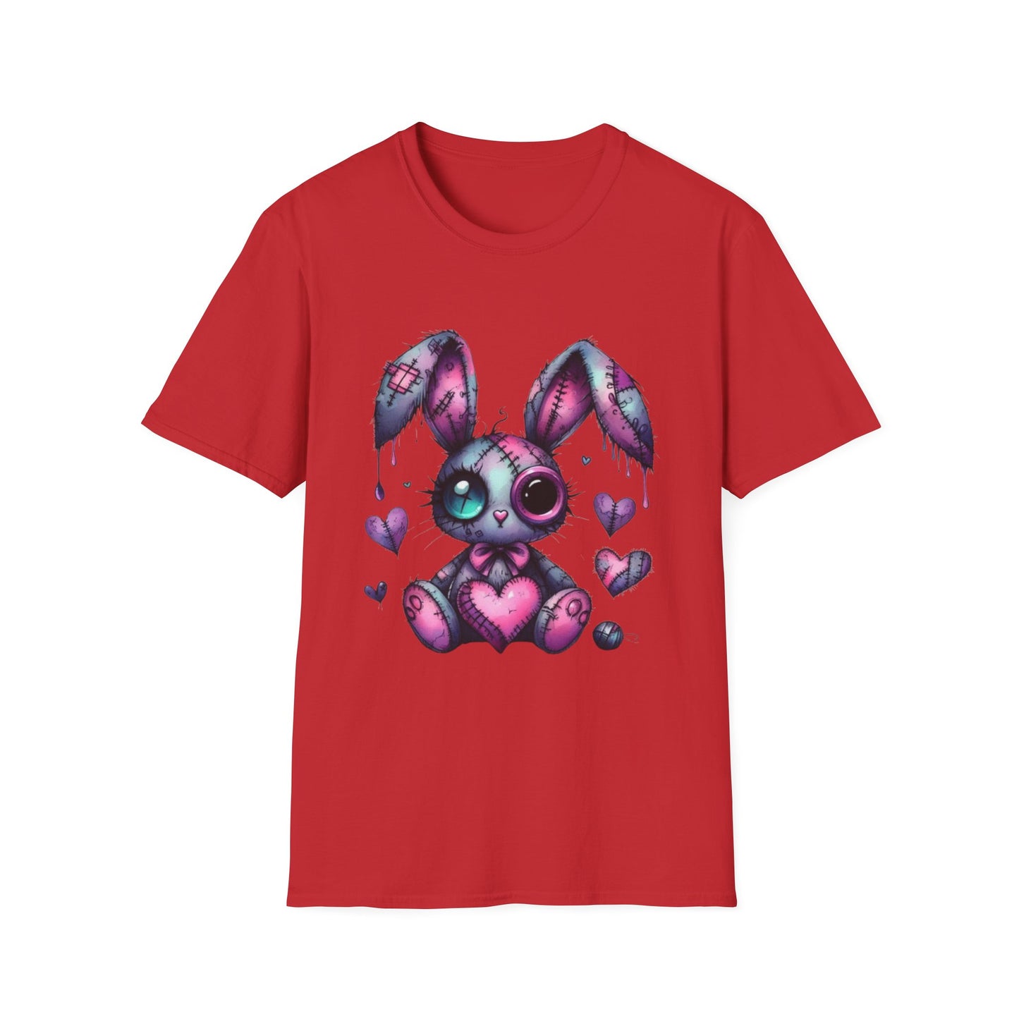 Playful Bunny Graphic T-Shirt - Softstyle Unisex Tee for Cute & Unique Casual Wear