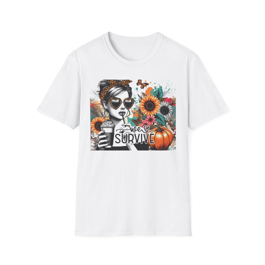 We Survive T-Shirt White Printify T-Shirt Rhythm & Drip Apparel