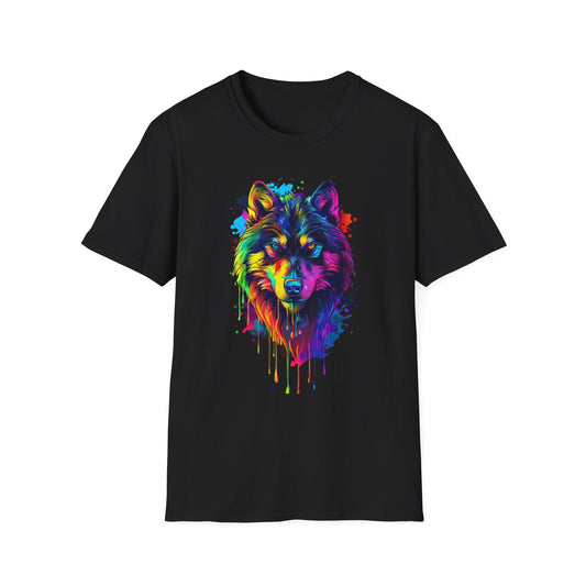 Vibrant Wolf Graphic Tee Black Printify T-Shirt Rhythm & Drip Apparel