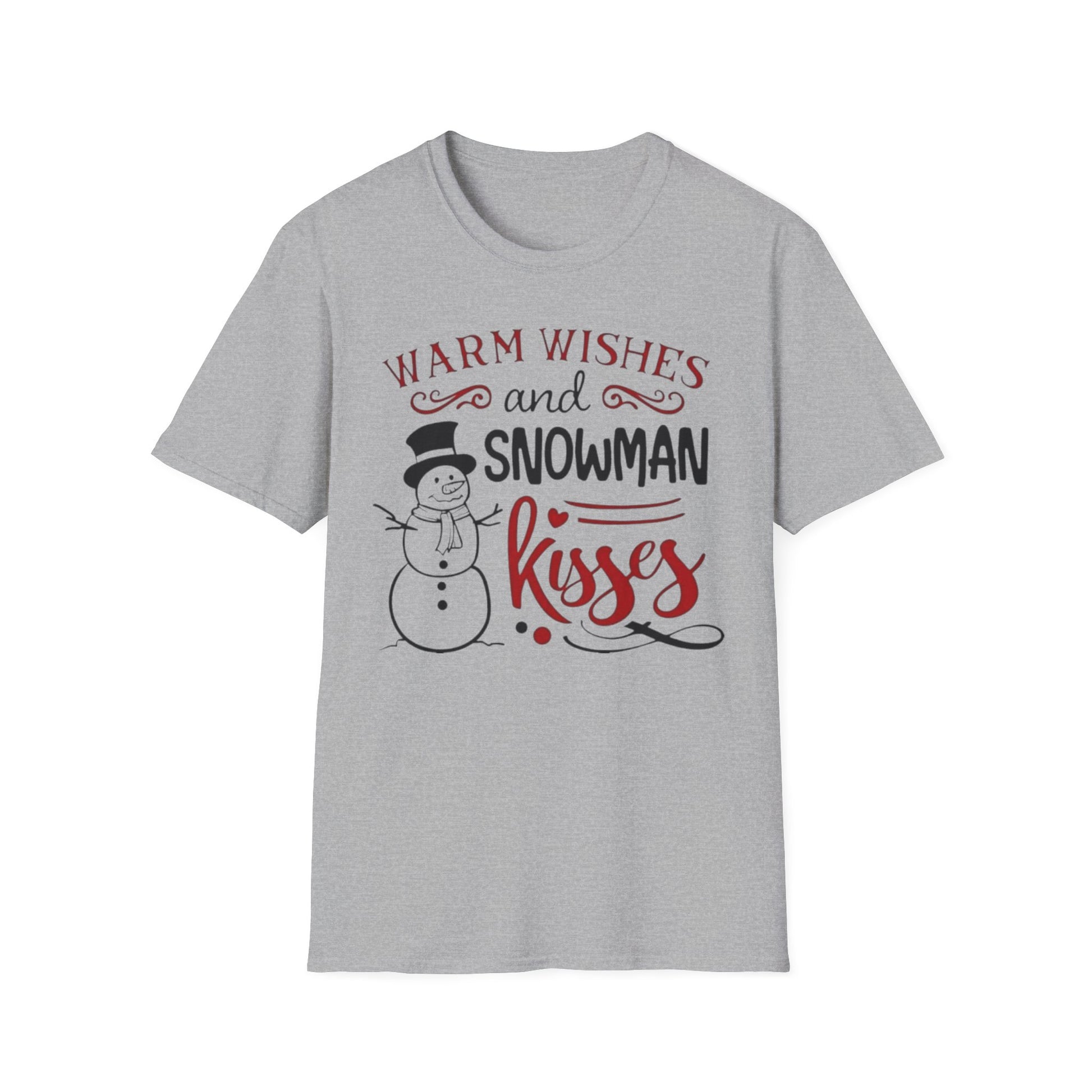 Winter- Warm Wishes Snowman Kisses T-Shirt Sport Grey Printify T-Shirt Rhythm & Drip Apparel