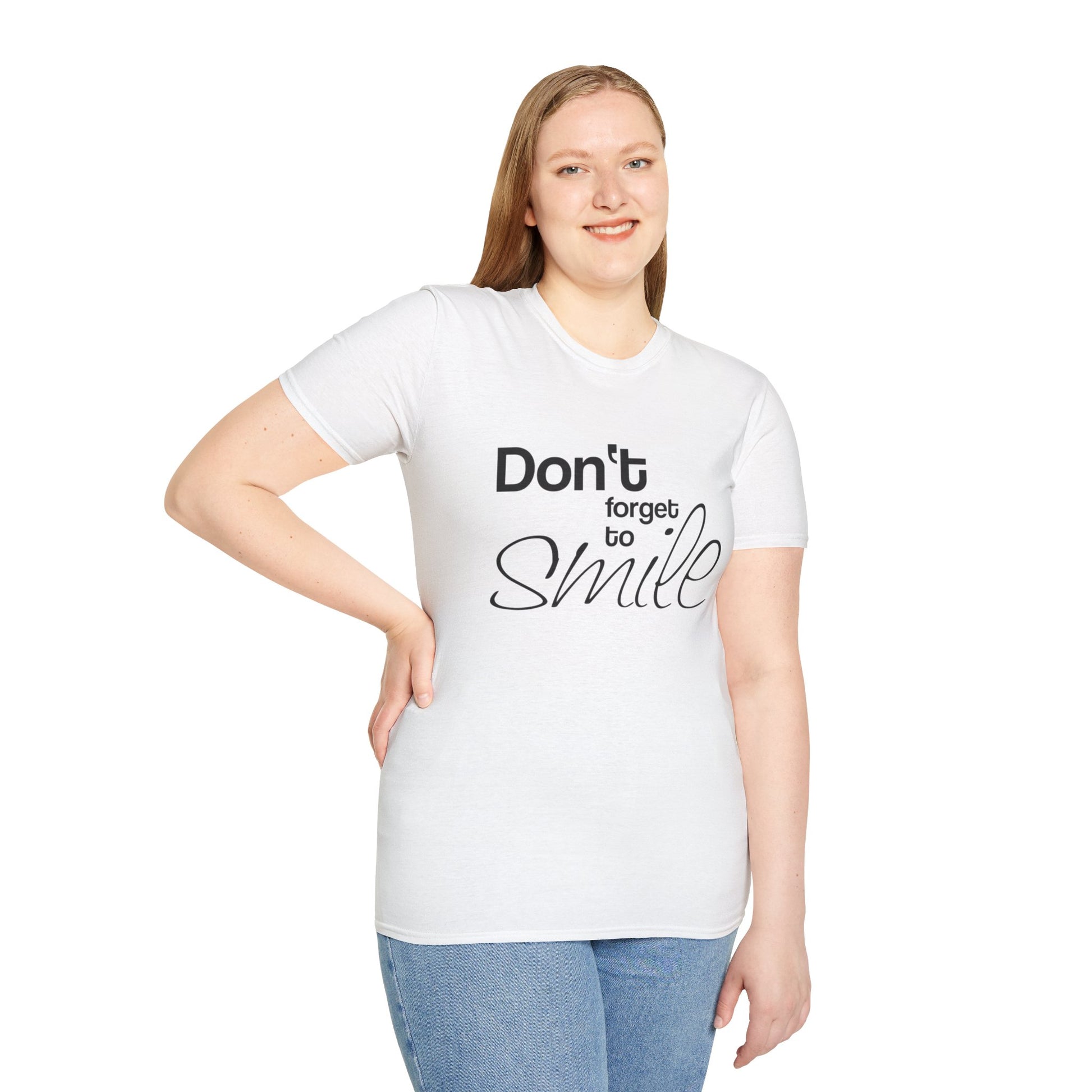 Inspirational Quote Unisex T-Shirt – "Don't Forget to Smile" - Rhythm & Drip