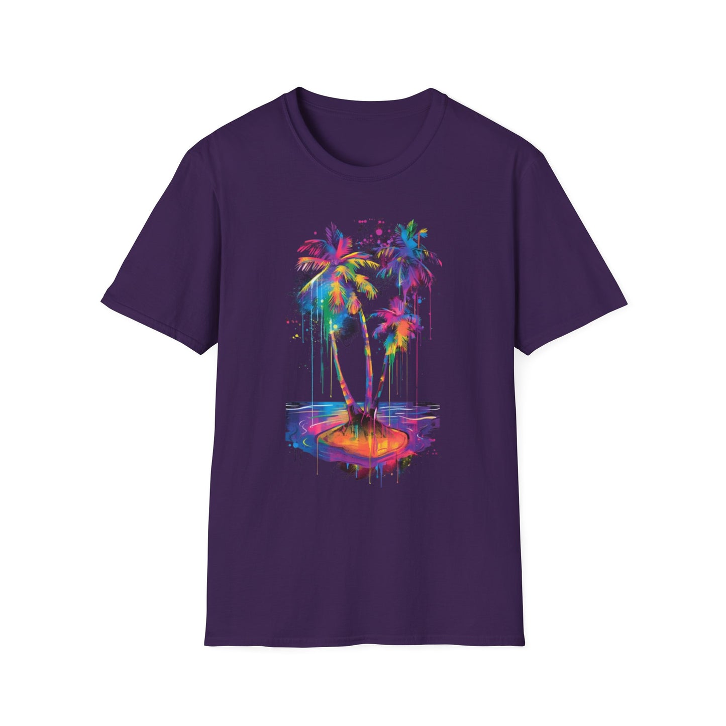 Vibrant Palm Tree T-Shirt Purple Printify T-Shirt Rhythm & Drip Apparel