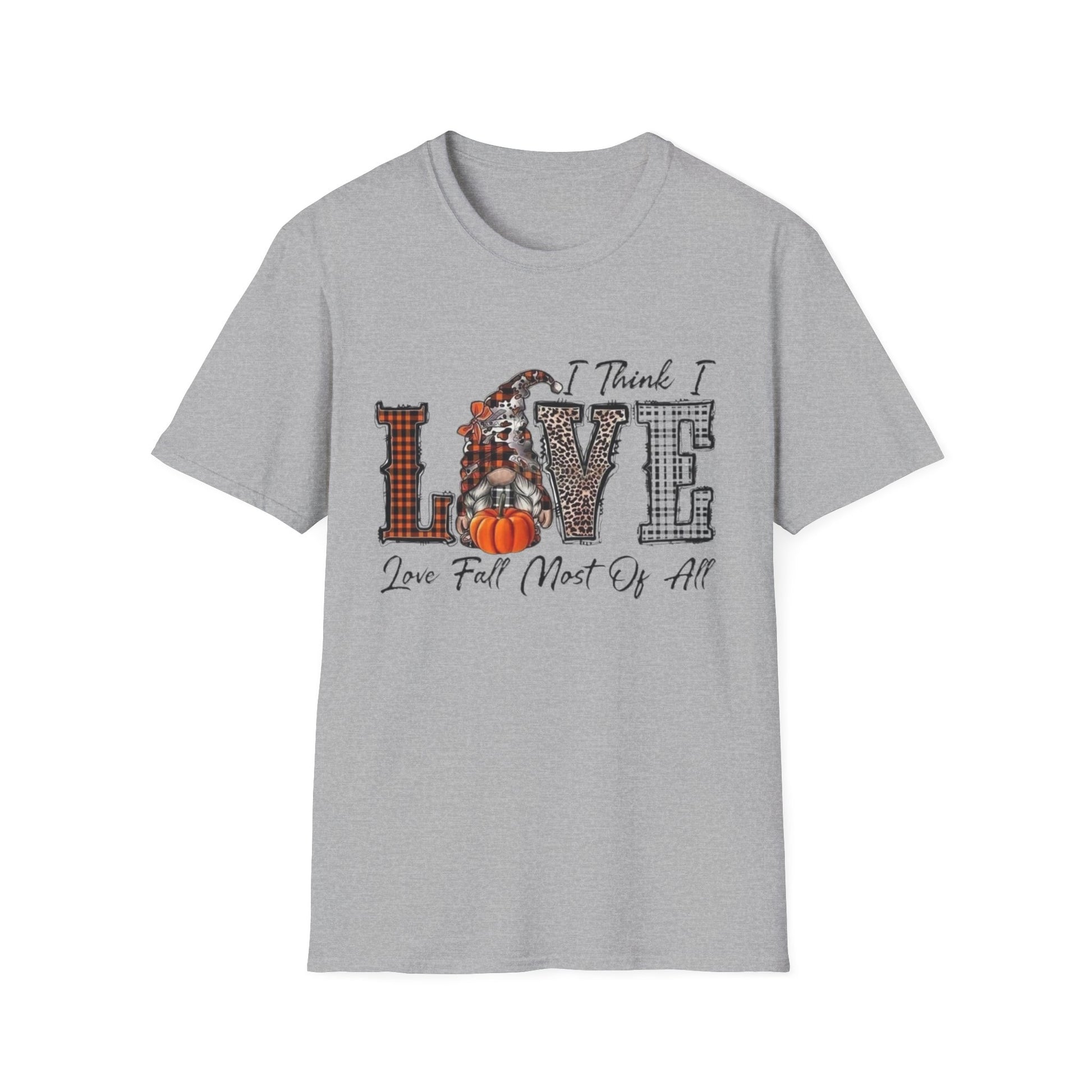 Fall- Love Fall Most Of All T-Shirt Sport Grey Printify T-Shirt Rhythm & Drip Apparel