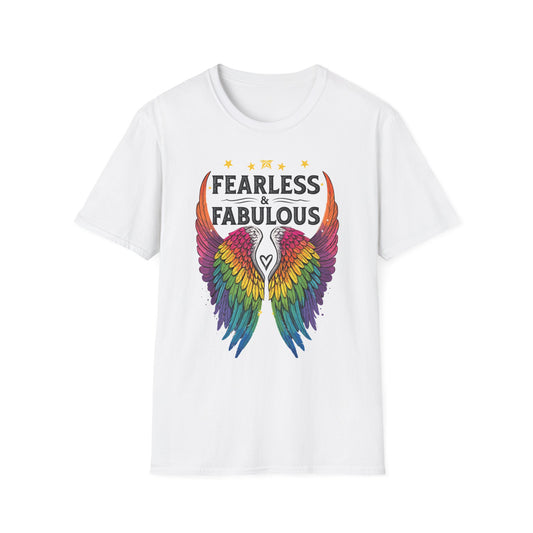 Fearless & Fabulous LGTBQ T-Shirt White Printify T-Shirt Rhythm & Drip Apparel