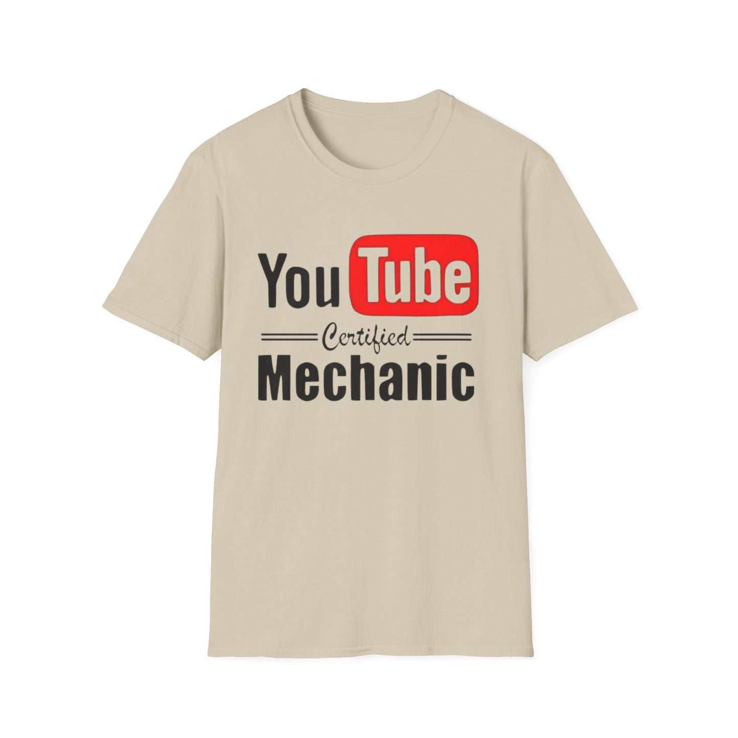 YouTube Certified Mechanic T-Shirt Sand Printify T-Shirt Rhythm & Drip Apparel