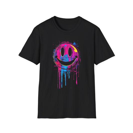 Vibrant Smiley Face Unisex T-Shirt Black Printify T-Shirt Rhythm & Drip Apparel