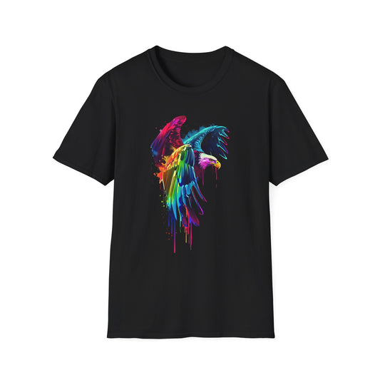 Colorful Abstract Bird T-Shirt Black Printify T-Shirt Rhythm & Drip Apparel
