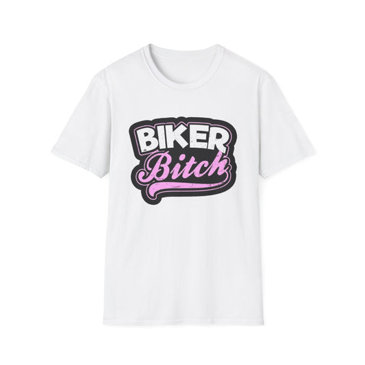 Biker Bitch T-Shirt White Printify T-Shirt Rhythm & Drip Apparel