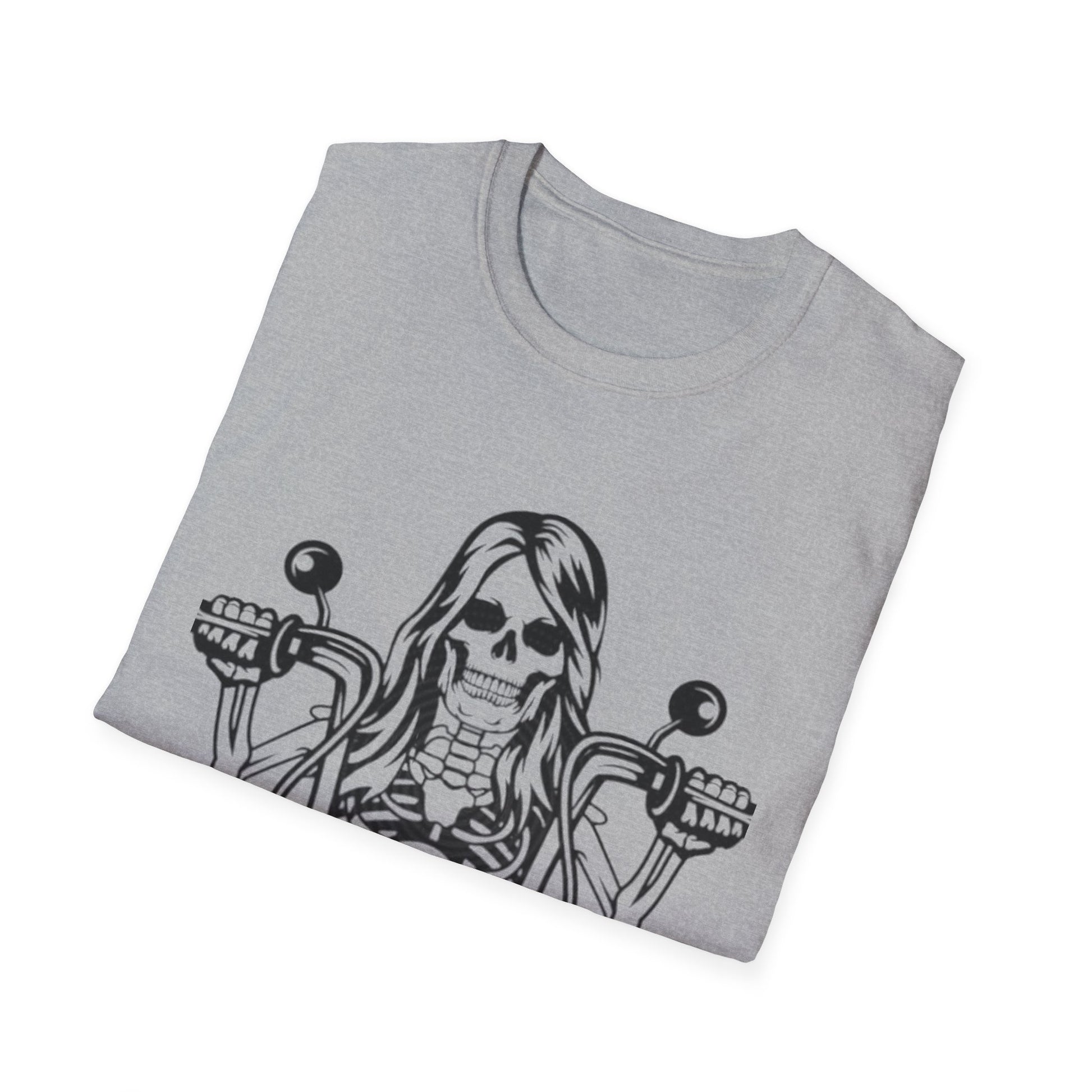 Woman Skeleton Biker T-Shirt Printify T-Shirt Rhythm & Drip Apparel