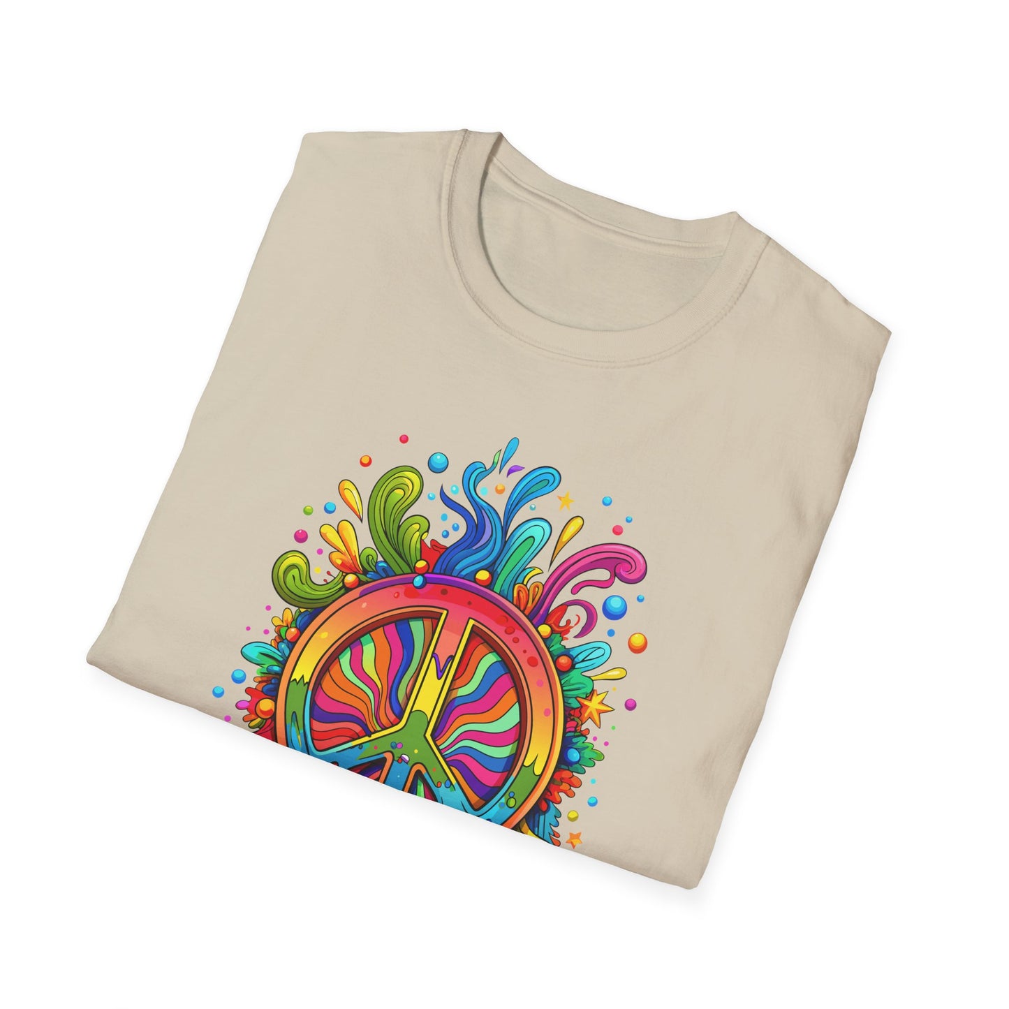 Vibrant Peace Sign T-Shirt Printify T-Shirt Rhythm & Drip Apparel