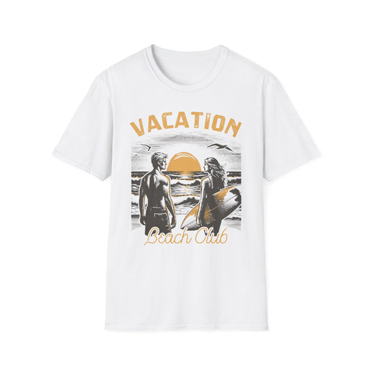 Summer- Retro Vacation Beach Club T-Shirt White Printify T-Shirt Rhythm & Drip Apparel
