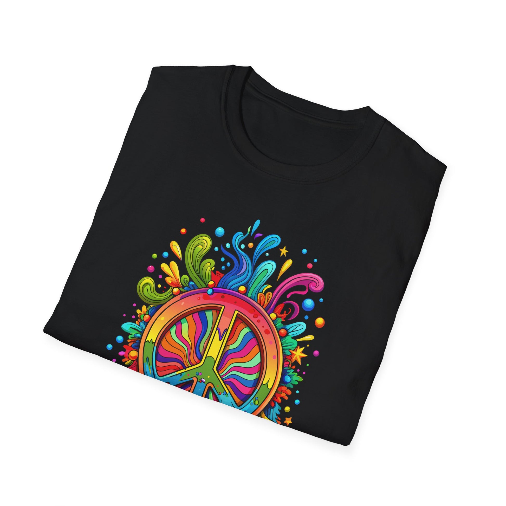 Vibrant Peace Sign T-Shirt Printify T-Shirt Rhythm & Drip Apparel