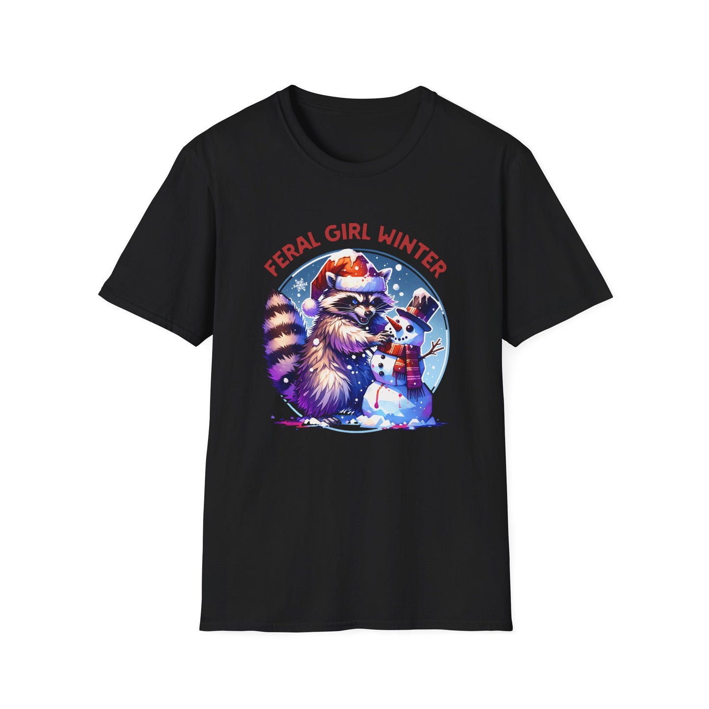 Winter- Feral Girl Winter T-Shirt Black Printify T-Shirt Rhythm & Drip Apparel