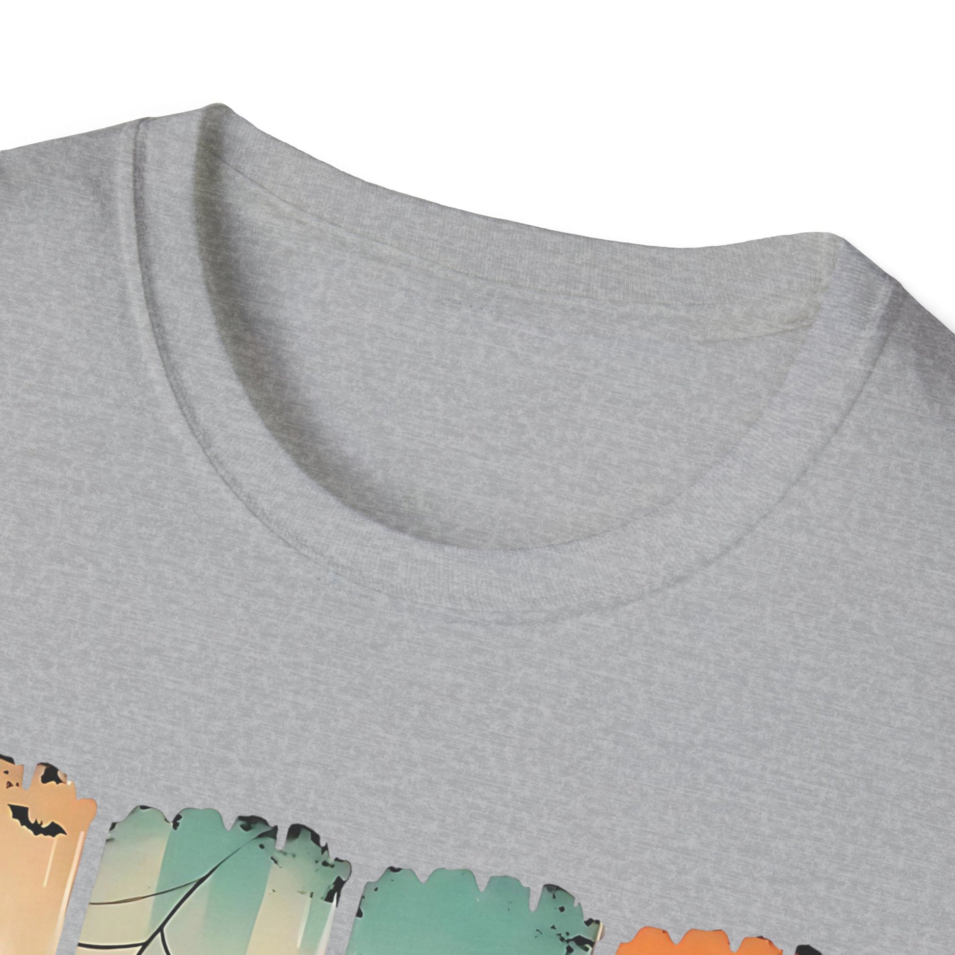 Cute Halloween Cat T-Shirt, Spooky Season Tee, Unisex Softstyle Shirt, Fall Fashion, Trick or Treat Outfit, Cat Lover Gift Printify T-Shirt Rhythm & Drip Apparel