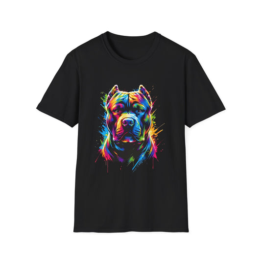 Vibrant Pitbull T-Shirt Black Printify T-Shirt Rhythm & Drip Apparel