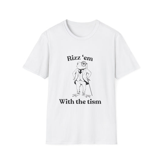 Autism Rizz 'em With the Tism T-Shirt White Printify T-Shirt Rhythm & Drip Apparel