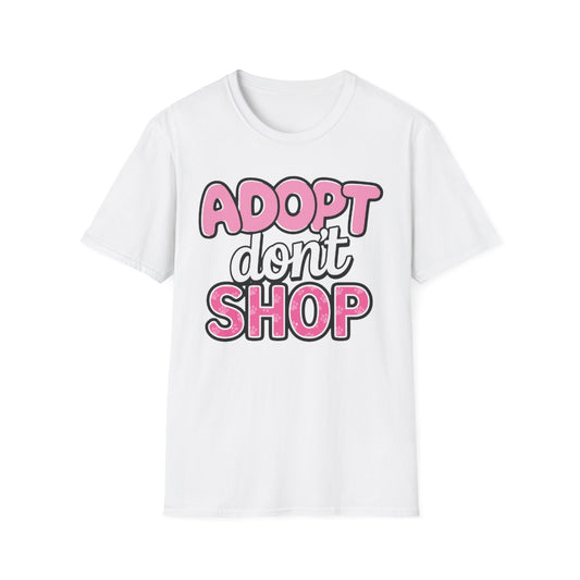 Adopt Don't Shop T-Shirt White Printify T-Shirt Rhythm & Drip Apparel