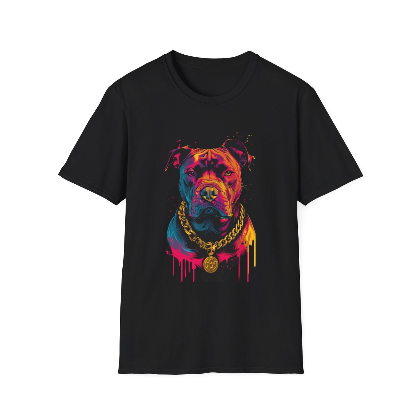 Vibrant Pitbull Graphic T-Shirt Black Printify T-Shirt Rhythm & Drip Apparel