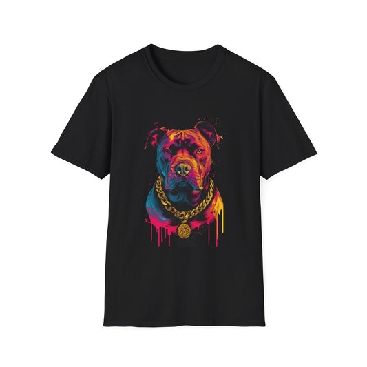 Vibrant Pitbull Graphic T-Shirt Black Printify T-Shirt Rhythm & Drip Apparel